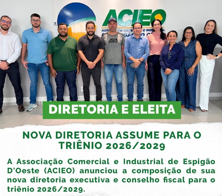 Diretoria eleita da ACIEO para o triênio 2026/2029